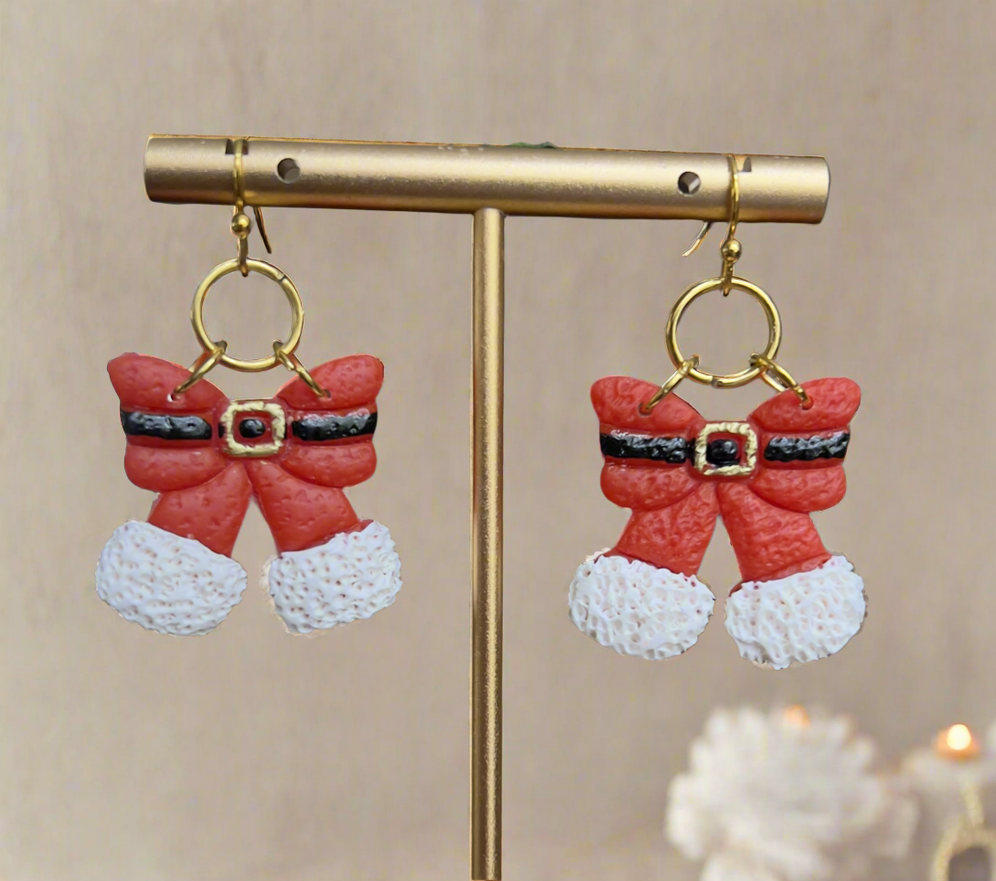 Christmas Santa pants in the shape of a bow