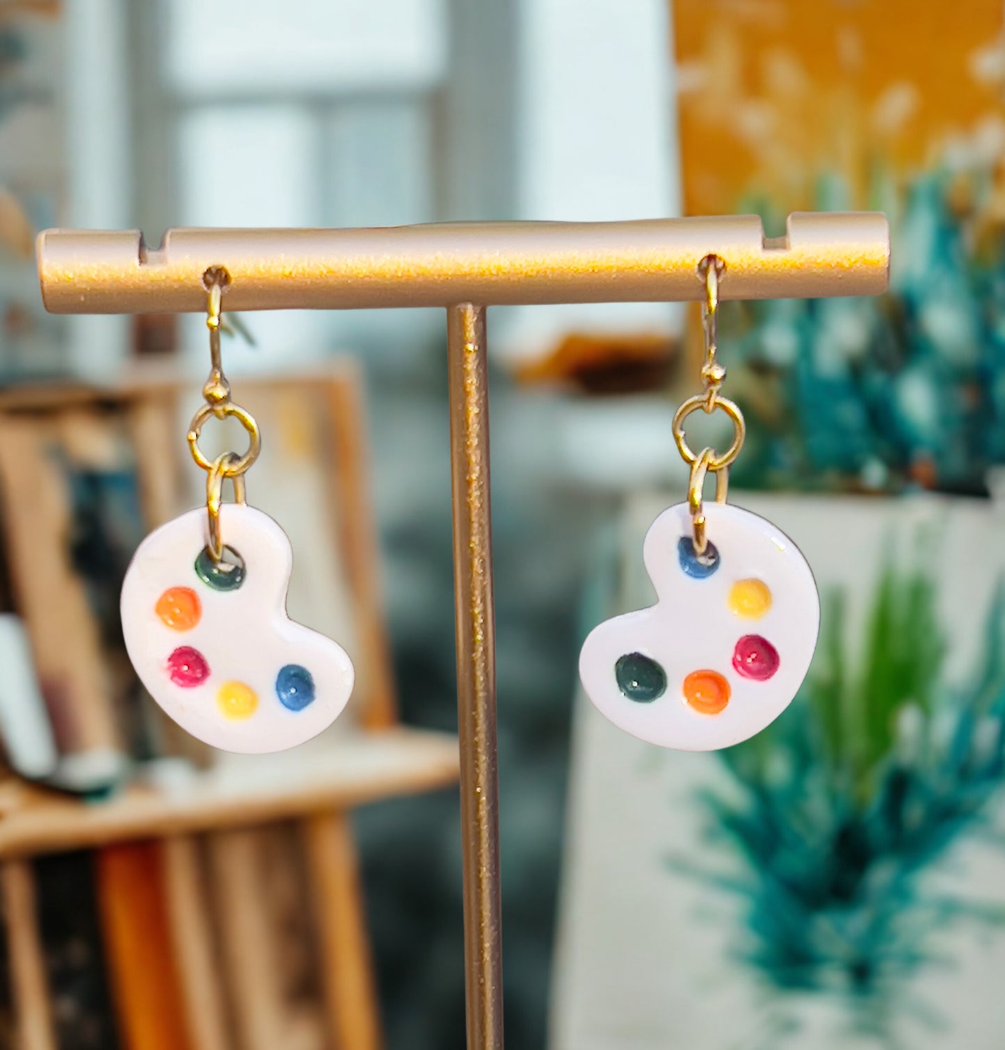 Paint Palette dangling earrings