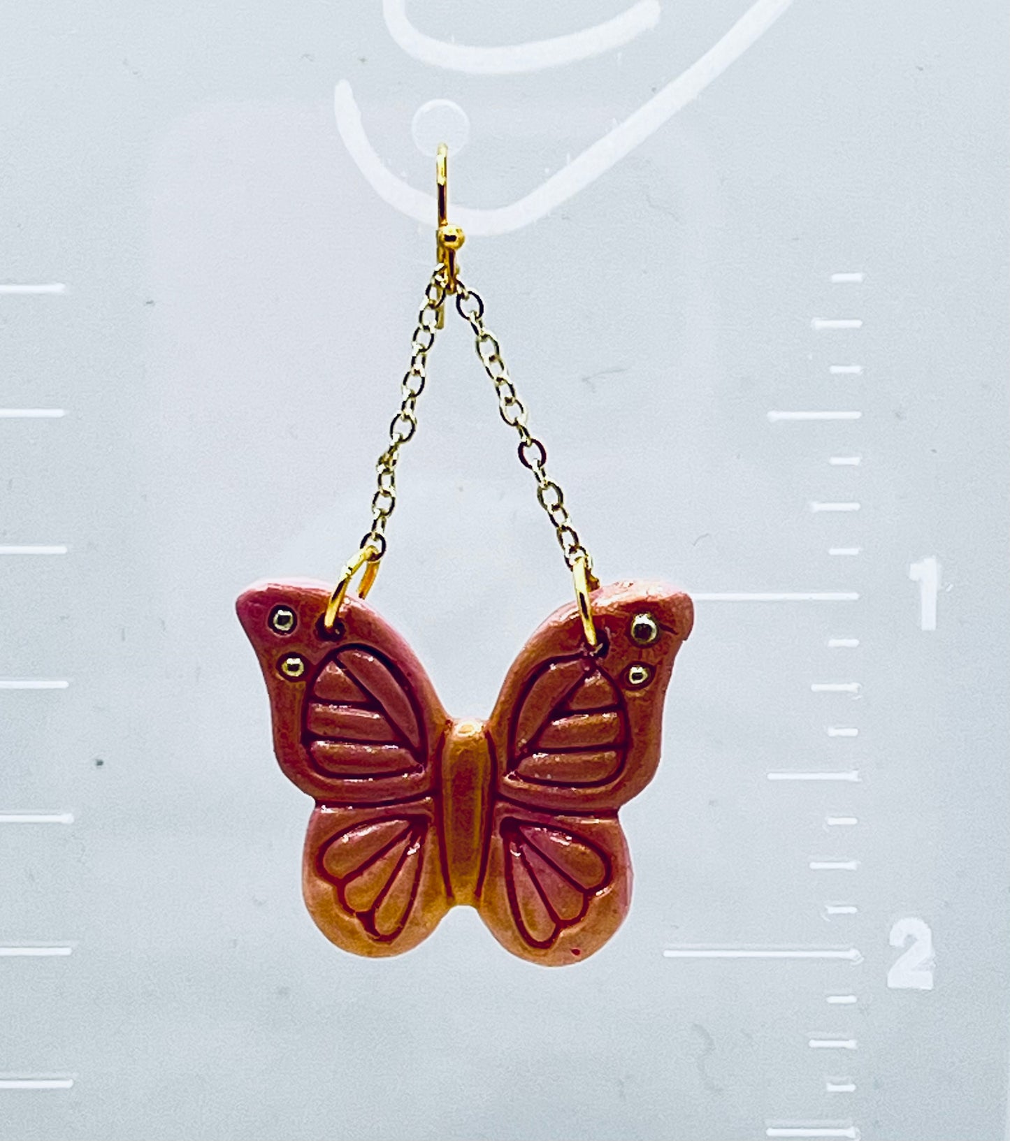 Pink, Lavender Butterfly, Hypoallergenic Hooks