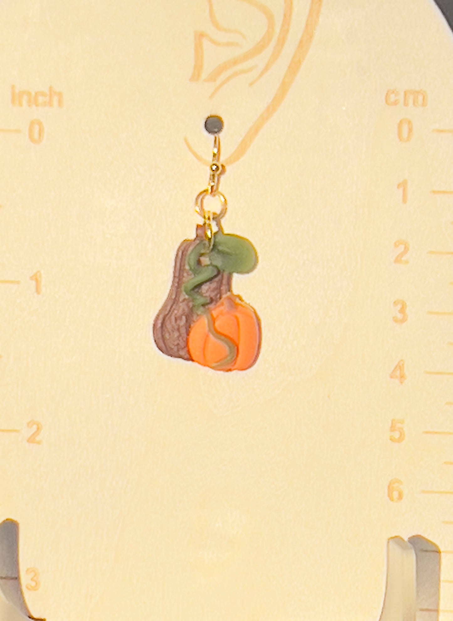 Fall theme stacked pumpkin earrings
