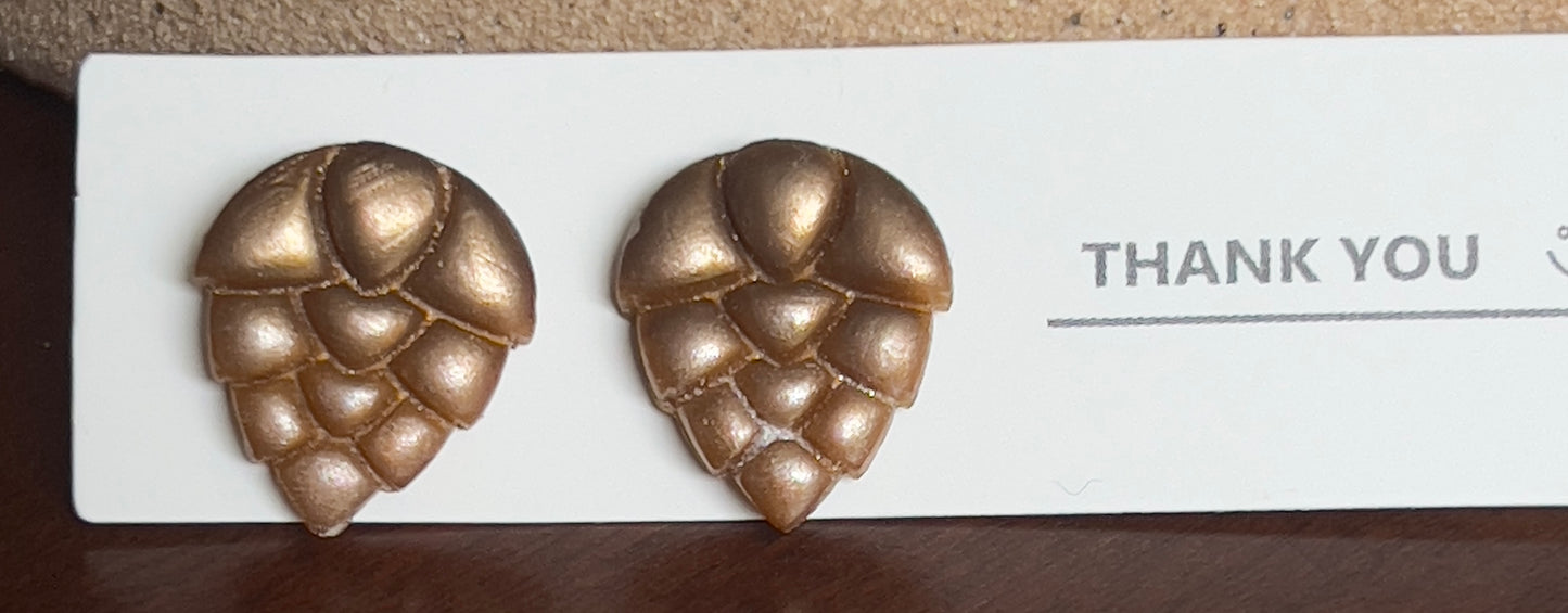 Pine cone stud earrings