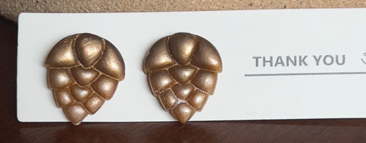 Pine cone stud earrings