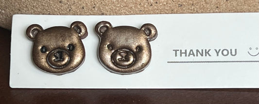 Brown bear stud earrings