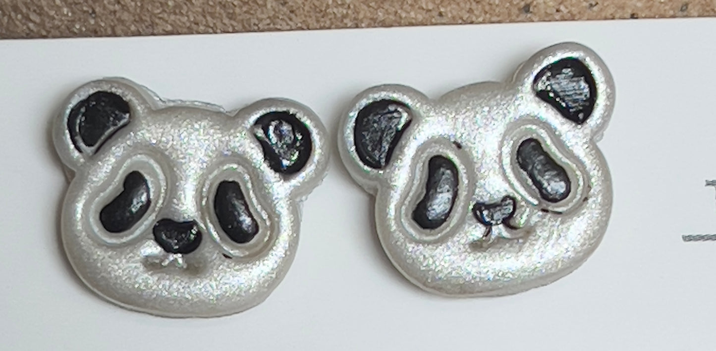 Panda bear stud earrings