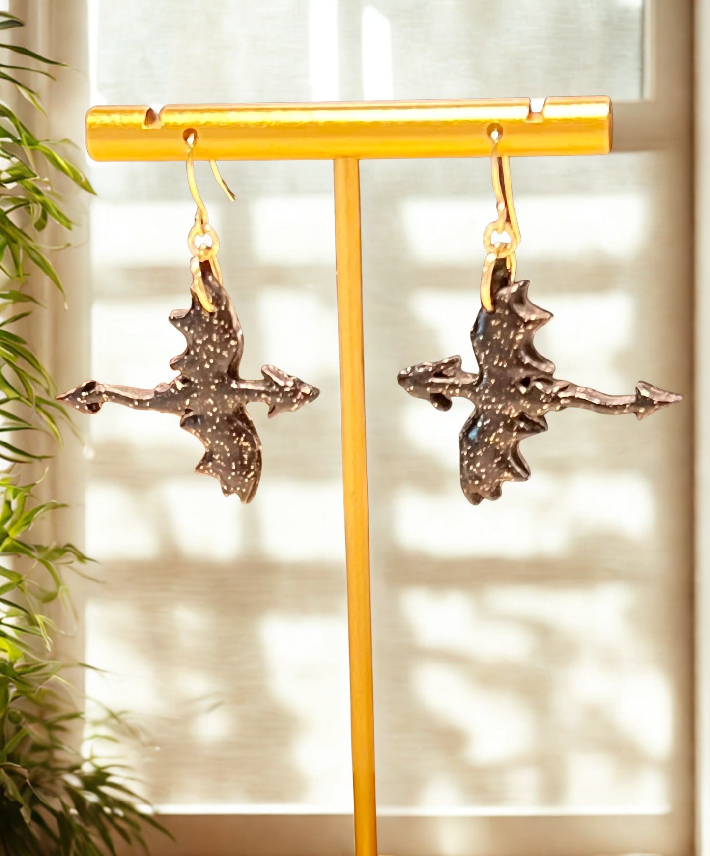 Flying dragon earrings