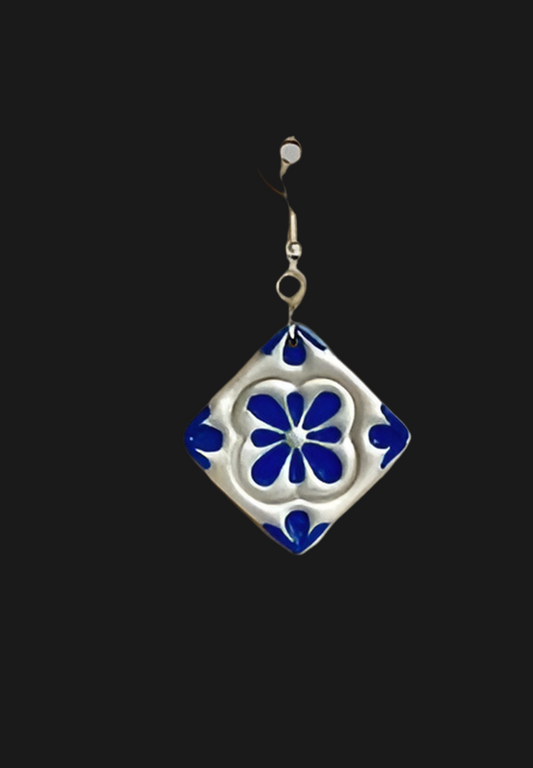 Tile dangling earrings