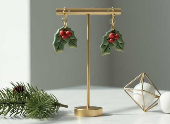 Mistletoe earrings