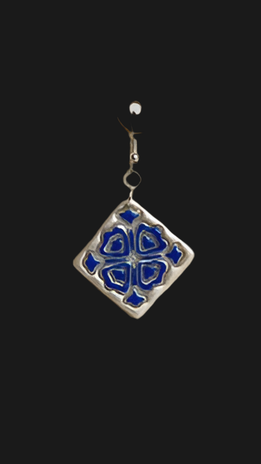 Tile dangling earrings