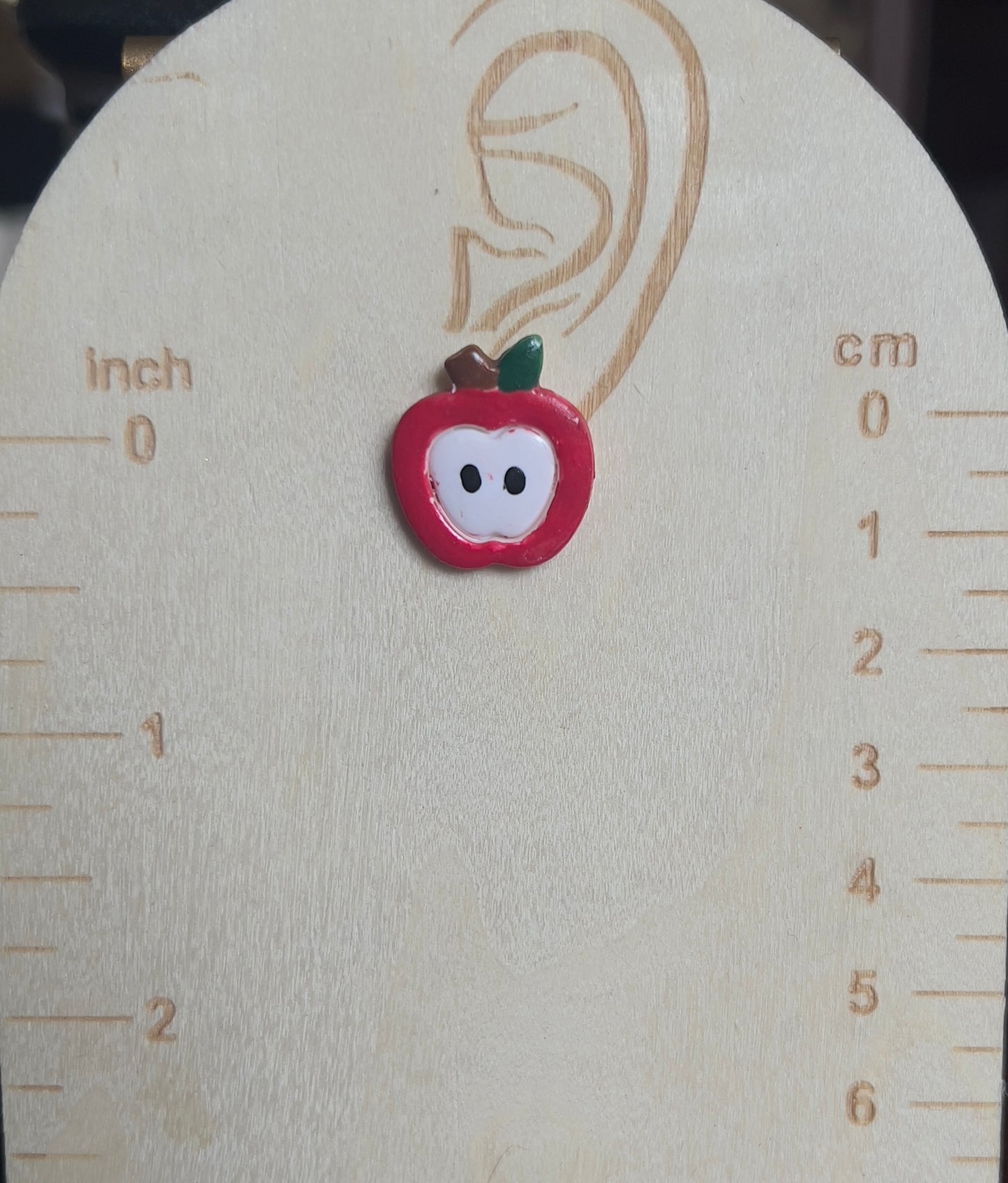 Red apple stud earrings