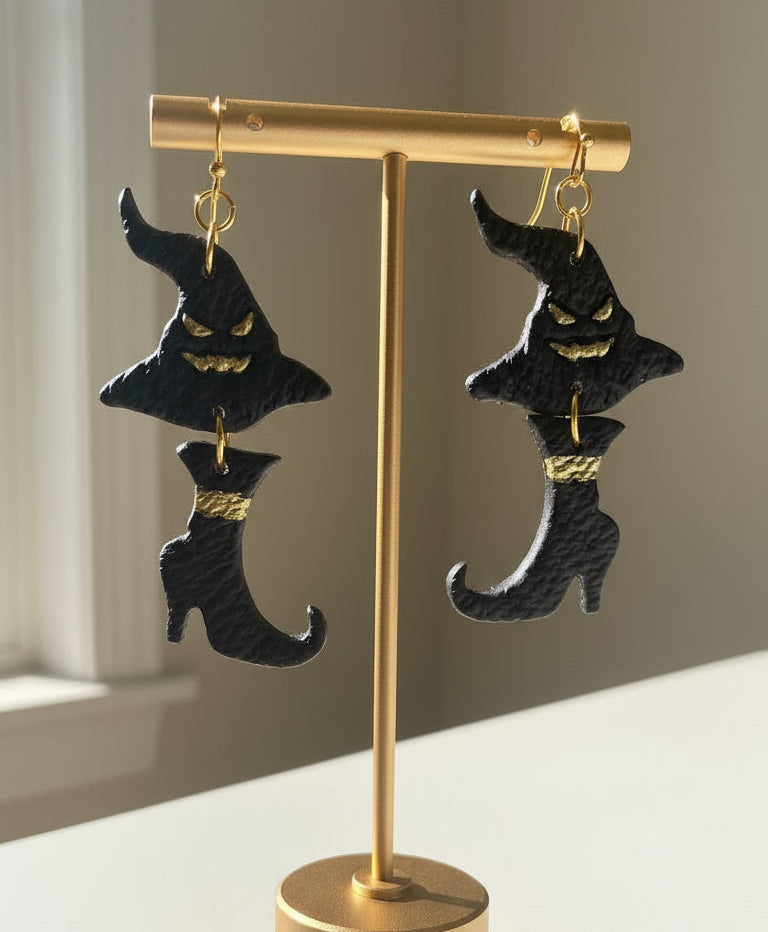 Halloween witch dangle earrings