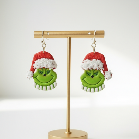 The Grinch dangling earrings