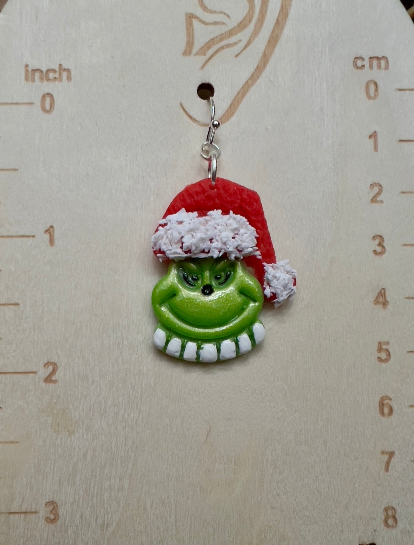 The Grinch dangling earrings