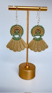 Macrame inspired beige and green